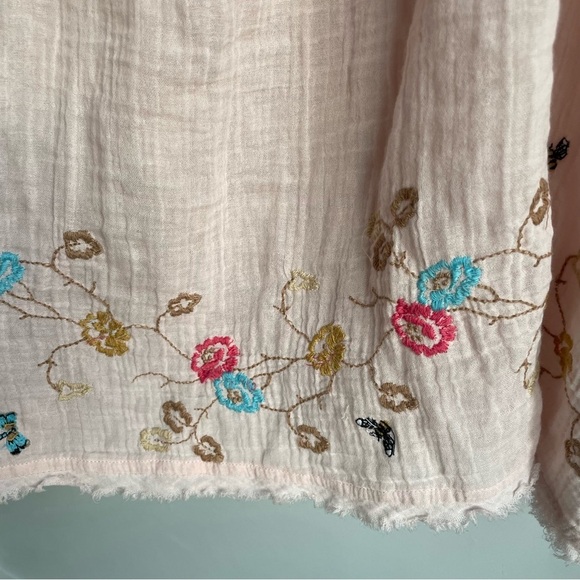 Anthropology Yvette Lounge Mini Dress Cotton embroidered Pale  Pink size M - Picture 9 of 11